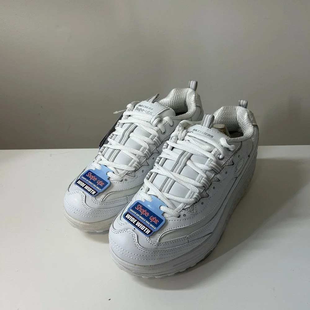 Skechers Shape-Ups US 9 Vintage Y2K White Chunky Platform Toning Sneakers
